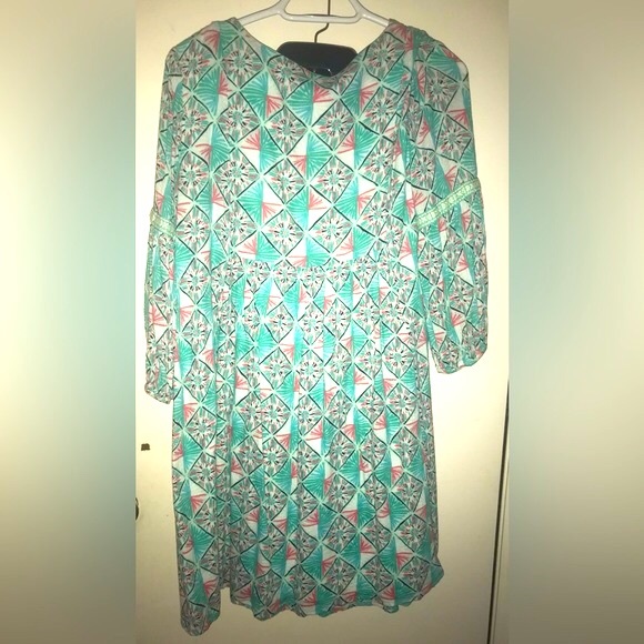 Crown👗Ivy Teal BoHo Dress - Picture 5 of 12